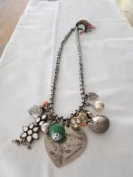 Zilveren design ketting, grote schakels, ontwerp MAWI, vinta, Met hanger, Ophalen of Verzenden, Zo goed als nieuw, Zilver