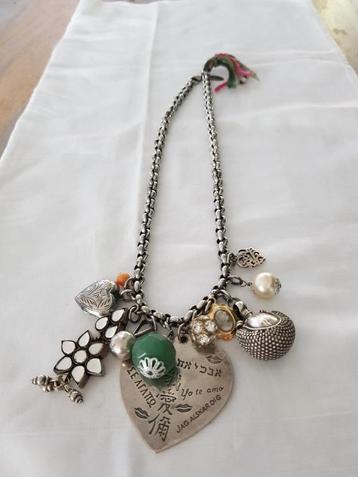 Zilveren design ketting, grote schakels, ontwerp MAWI, vinta beschikbaar voor biedingen
