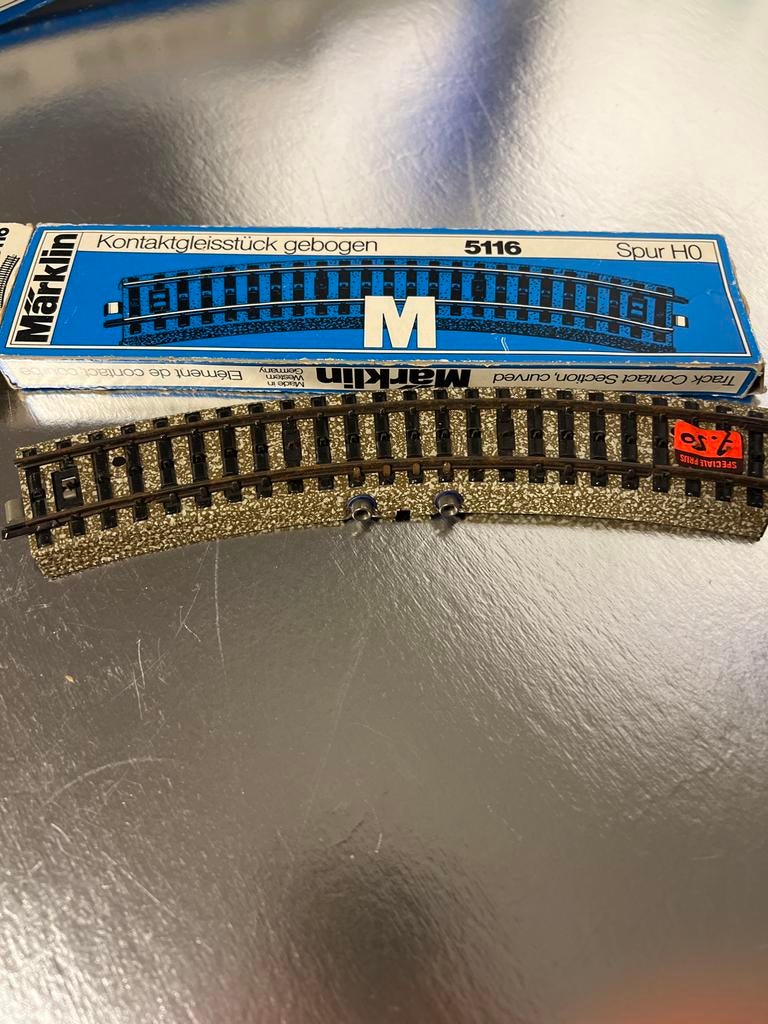 Marklin 5116 Contactrails Gebogen - HO Schaal, Hobby en Vrije tijd, Modeltreinen | H0, Gebruikt, Rails, Wisselstroom, Märklin