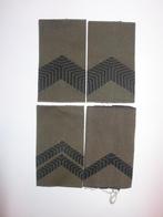 Vier rangonderscheidingstekens schouder, zwarte uitvoering, Ophalen of Verzenden, Landmacht, Nederland, Embleem of Badge