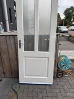 Opdek deur wit met glas, Doe-het-zelf en Verbouw, Deuren en Horren, Ophalen, 80 tot 100 cm, Binnendeur, 200 tot 215 cm