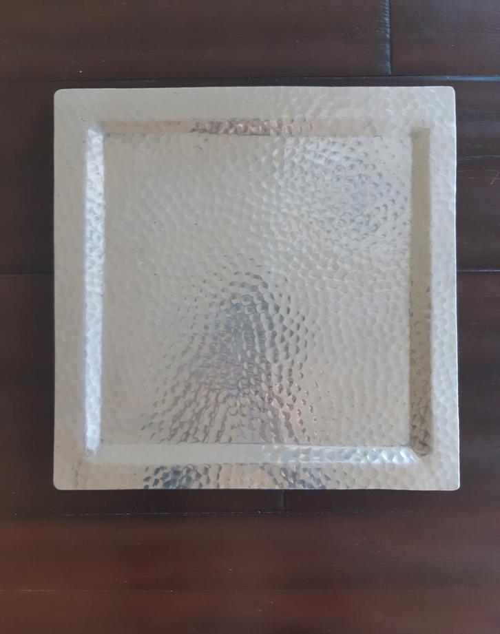 Zilverkleurig Onderbord  / Dienblad, Huis en Inrichting, Woonaccessoires | Dienbladen, Gebruikt, Metaal, Ophalen