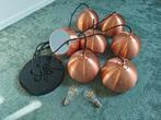 Hanglamp 7 koper kleurige bollen., Ophalen, Zo goed als nieuw