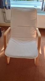 Relaxstoel – Zweeds design, stoffen bekleding & houten frame, Ophalen, Gebruikt, Wit, Eén