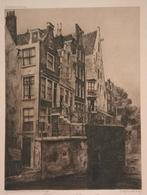 Dirk Harting - Grimnessesluis Amsterdam - Ets 1921, Antiek en Kunst, Kunst | Etsen en Gravures, Verzenden