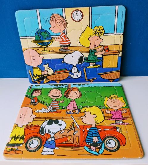 2x Puzzels Snoopy/puzzles Nathan, Verzamelen, Stripfiguren, Gebruikt, Snoopy, Ophalen of Verzenden