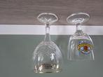 2 bierglazen op voet Grimbergen, Ophalen of Verzenden, Zo goed als nieuw, Glas of Glazen, Overige merken