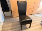 4 leren eetkamerstoelen, Huis en Inrichting, Stoelen, Ophalen, Gebruikt, Bruin, Hout