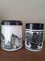 Set opaline | opaalglas pot - zwart wit - erg mooie staat, Verzamelen, Blikken, Ophalen of Verzenden, Zo goed als nieuw, Overige