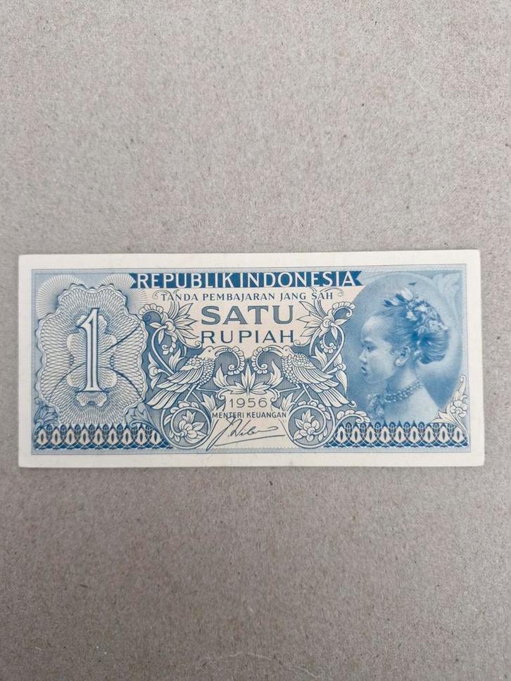 Indonesië 1 Rupiah 1956, Postzegels en Munten, Bankbiljetten | Azië, Los biljet, Zuidoost-Azië, Ophalen of Verzenden