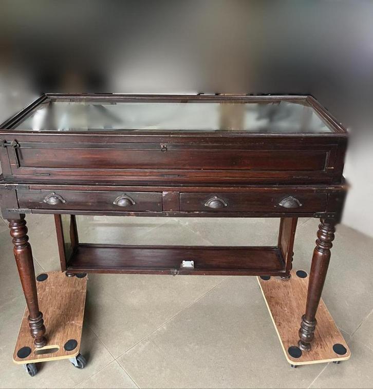 antieke vitrine kast / toonbank, Antiek en Kunst, Antiek | Meubels | Kasten, Ophalen