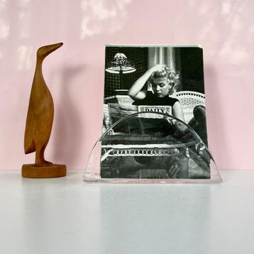 Pukeberg vintage glazen BRIEVENSTANDAARD houder MidCentury beschikbaar voor biedingen