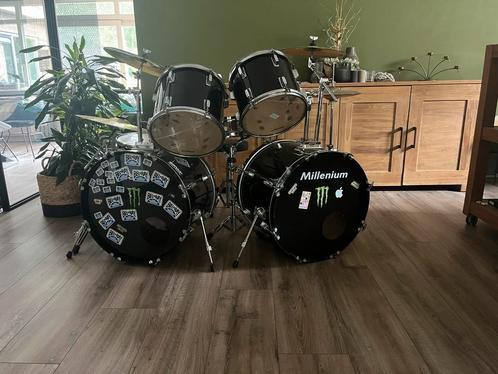 Drumstel (dubbele basse drumm), Muziek en Instrumenten, Drumstellen en Slagwerk, Gebruikt, Overige merken, Ophalen
