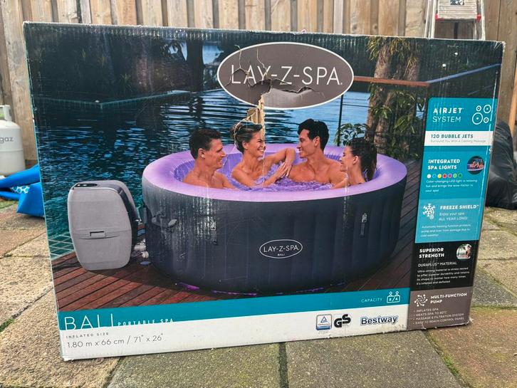 Lay Z SPA Bali - Nieuw in verpakking!, Tuin en Terras, Bubbelbaden en Hottubs, Nieuw, Opblaasbaar, Afdekzeil, Ophalen
