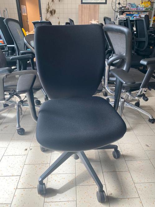 1x Jetchair 23 Bureaustoel - Zwart met 1D Armleggers, Huis en Inrichting, Bureaustoelen, Zo goed als nieuw, Zwart, Ergonomisch