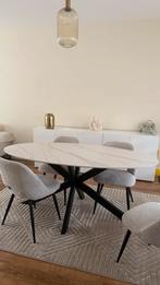 Marmeren Eettafel - Zo Goed Als Nieuw!, Huis en Inrichting, Tafels | Eettafels, Ophalen, Overige materialen, 100 tot 150 cm, Zo goed als nieuw