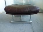 Rolf Benz Leren hocker / poef roodbruin model 6500, Ophalen, Gebruikt, Leer, Modern