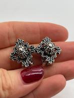 A661 Prachtige zilveren clip oorbellen Blachian Antik Smuck, Ophalen of Verzenden, Zilver, Oorbellen