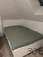Bed frame + IKEA mattress, Ophalen, Gebruikt, Wit, Tweepersoons