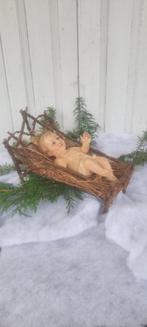 Antiek Kindje Jezus met Kribbe, Ophalen of Verzenden, Gebruikt