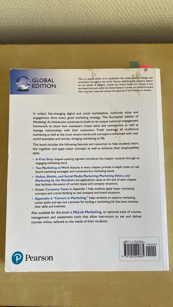 Marketing: An Introduction - Global Edition, Ophalen of Verzenden, Zo goed als nieuw, Economie en Marketing