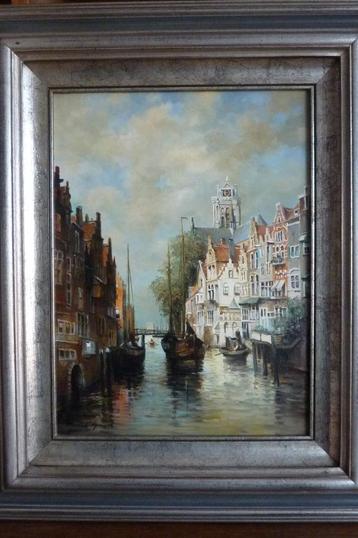 Stadsgezicht Dordrecht Schilderij, Schilder: Bernd Gagel  beschikbaar voor biedingen