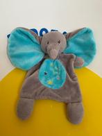3541 Nicotoy knuffellap lap olifant grijs blauw, Kinderen en Baby's, Speelgoed | Knuffels en Pluche, Ophalen of Verzenden, Gebruikt