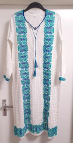 Witte geborduurde Indiase Kurta Kameez - Maat L, Desi kleding, Wit, Maat 42/44 (L), Ophalen of Verzenden