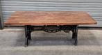 stoere tafel met gietijzeren onderstel, Ophalen, Gebruikt, 75 cm of meer, 200 cm of meer