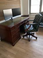 Engels kantoor - bureau, stoelen, kasten - mahonie hout, Ophalen