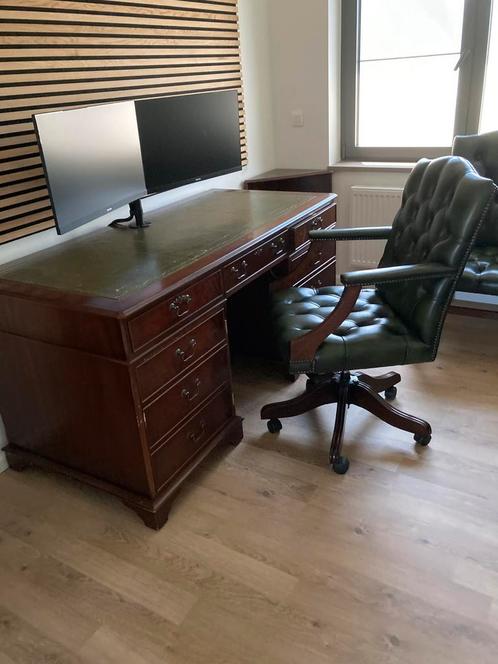 Engels kantoor - bureau, stoelen, kasten - mahonie hout, Antiek en Kunst, Antiek | Kantoor en Zakelijk, Ophalen