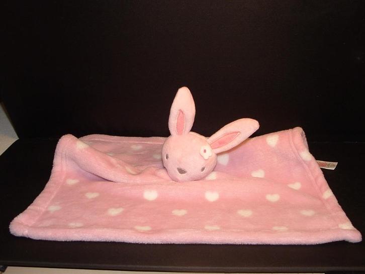 PRIMARK BABY KONIJN KNUFFELDOEK VELOURS ROZE MET, Kinderen en Baby's, Speelgoed | Knuffels en Pluche, Nieuw, Overige typen, Verzenden