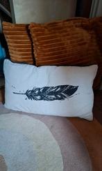 Boho kussen veer met vulling, Ophalen of Verzenden, Zo goed als nieuw, Wit, Vierkant