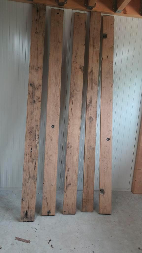 Oude Eiken Wagon Planken - Geschaafd & Onbehandeld, Tuin en Terras, Palen, Balken en Planken, Gebruikt, Planken, 250 cm of meer