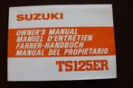 Suzuki TS125ER 1980 owner's manual TS 125 ER fahrer handbuch, Motoren, Handleidingen en Instructieboekjes, Suzuki