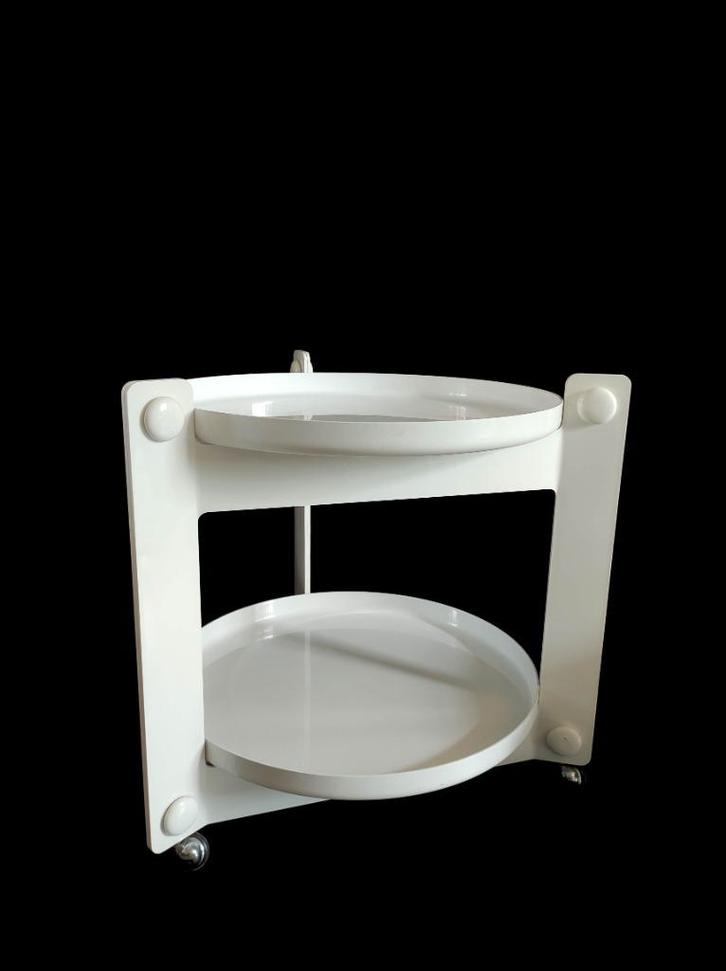Super gave vintage space age Luigi Massoni design trolley, Huis en Inrichting, Woonaccessoires | Overige, Gebruikt, Ophalen