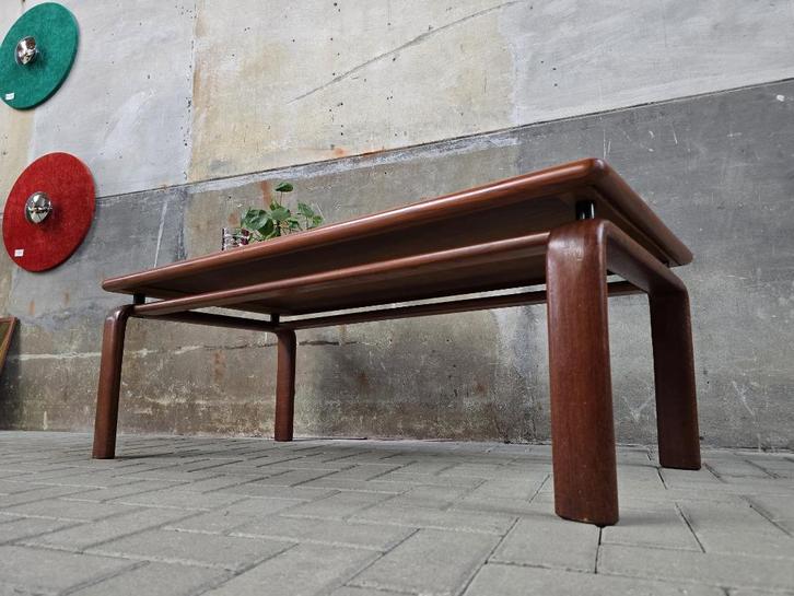 Jaren 70 Design Teakhout Salontafel Mid Century Koffie Tafel, Huis en Inrichting, Tafels | Salontafels, Gebruikt, Minder dan 50 cm