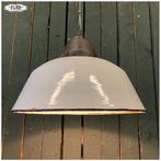 Oude industriële hanglampen - Wit Emaille - met ophanging, Gebruikt, Ophalen of Verzenden, Nb, Nb