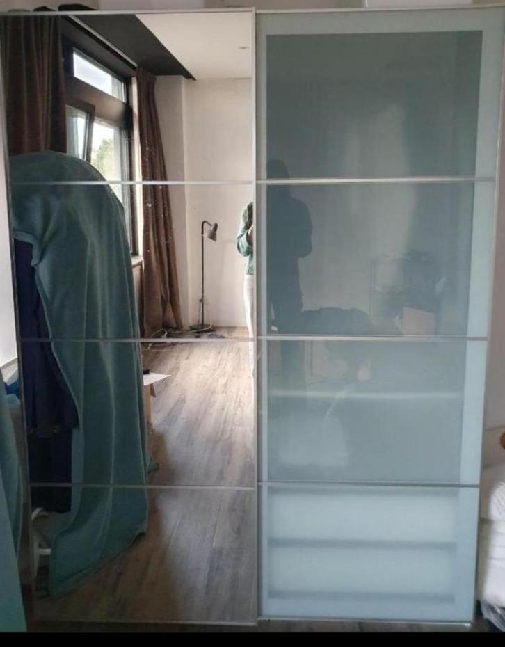 IKEA PAX kledingkast 150x58x201 spiegel schuifdueren, Huis en Inrichting, Kasten | Kledingkasten, Gebruikt, 200 cm of meer, 150 tot 200 cm