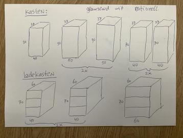 IKEA Rationell Ladekasten Hoogglans Wit - 3 stuks beschikbaar voor biedingen