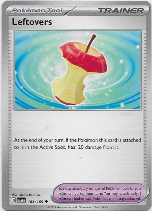 Pokemon 151,  Leftovers [uncommon] 163/165, Hobby en Vrije tijd, Verzamelkaartspellen | Pokémon, Nieuw, Losse kaart, Verzenden
