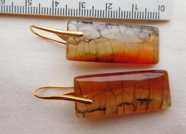 Agaat oorhangers (H24611), Sieraden, Tassen en Uiterlijk, Oorbellen, Nieuw, Hangers, Ophalen of Verzenden