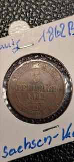 1##    German staten 5 pfennig 1862 B Sachen -Konig, Ophalen of Verzenden, Duitsland