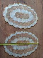 Vintage Capiz Schelpen placemats, Ophalen of Verzenden, Zo goed als nieuw, Glas of Kopje