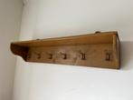 Kapstok vintage bruin hout wandplank haakjes houten, Minder dan 100 cm, Gebruikt, Ophalen of Verzenden, Hout