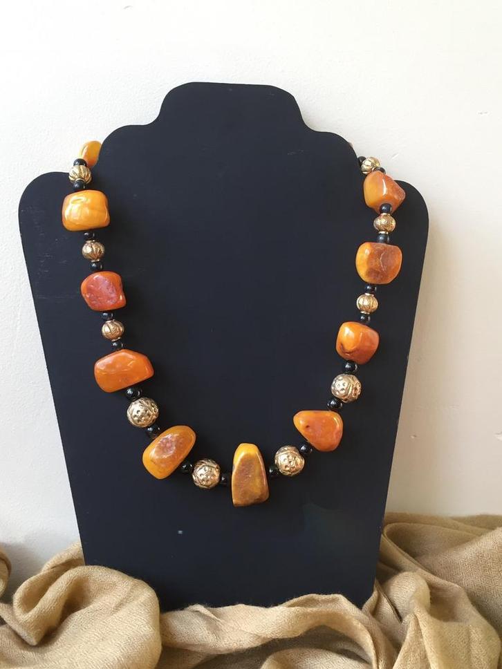 Barnsteen amber git geluk beschermt vreugde magie eyecatcher, Sieraden, Tassen en Uiterlijk, Kettingen, Nieuw, Steen of Mineraal
