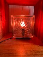 Retro Glasblok Lamp Jaren 70 met Smart Bulb, Huis en Inrichting, Ophalen, Gebruikt, -, -
