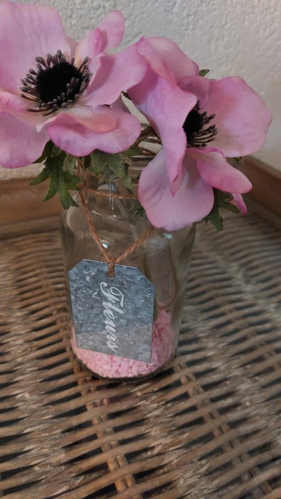 Vaasje met kunstbloemetjes,fleur, Ophalen of Verzenden
