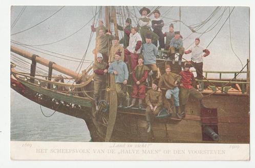 Scheepsvolk Halve Maen 1909 Hudson-Fulton feesten New York, Verzamelen, Scheepvaart, Gebruikt, Kaart, Foto of Prent, Zeilboot