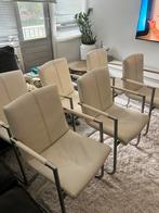 Eetstoelen, Huis en Inrichting, Stoelen, Ophalen, Gebruikt, Wit, Leer